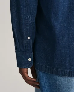Relaxed Fit Indigo Textured Shirt