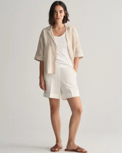 Relaxed Fit Linen Blend Pull-On Shorts