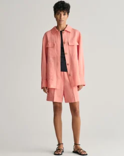 Relaxed Fit Linen Blend Pull-On Shorts