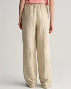 Relaxed Fit Linen Blend Pull-On Pants