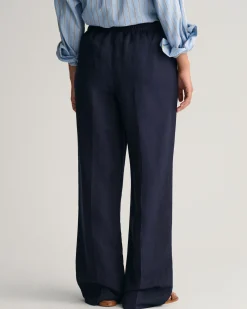 Relaxed Fit Linen Blend Pull-On Pants