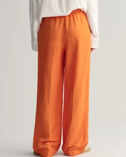 Relaxed Fit Linen Blend Pull-On Pants