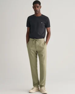 Relaxed Fit Linen Drawstring Pants