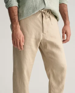 Relaxed Fit Linen Drawstring Pants