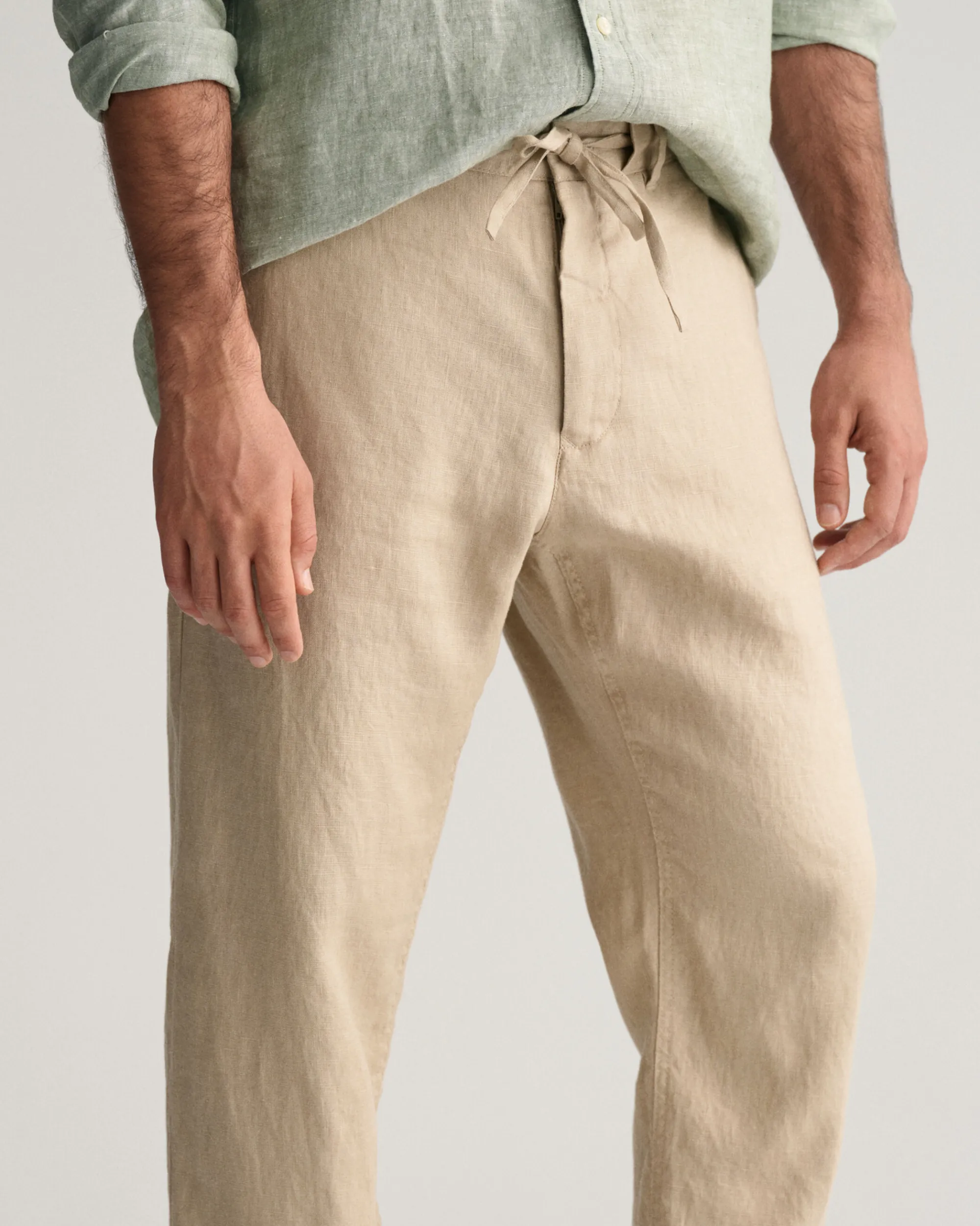 Relaxed Fit Linen Drawstring Pants