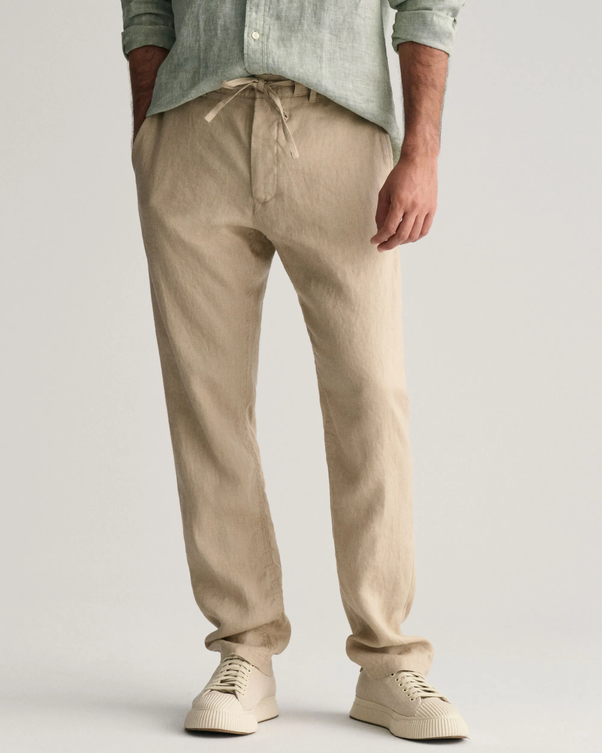 Relaxed Fit Linen Drawstring Pants