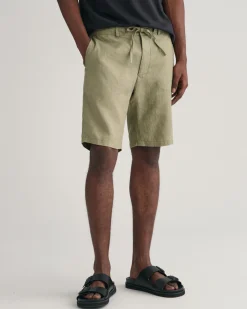 Relaxed Fit Linen Drawstring Shorts