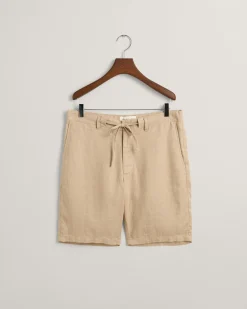 Relaxed Fit Linen Drawstring Shorts