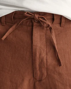 Relaxed Fit Linen Drawstring Shorts