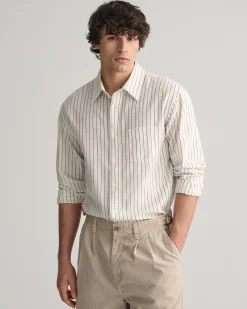 Relaxed Fit Pinstriped Seersucker Shirt