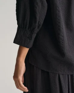 Relaxed Fit Seersucker Striped Popover Shirt