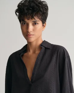 Relaxed Fit Seersucker Striped Popover Shirt