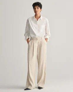 Relaxed Fit Stretch Linen Tailored Pants