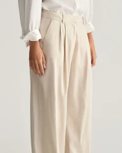 Relaxed Fit Stretch Linen Tailored Pants
