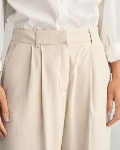 Relaxed Fit Stretch Linen Tailored Pants