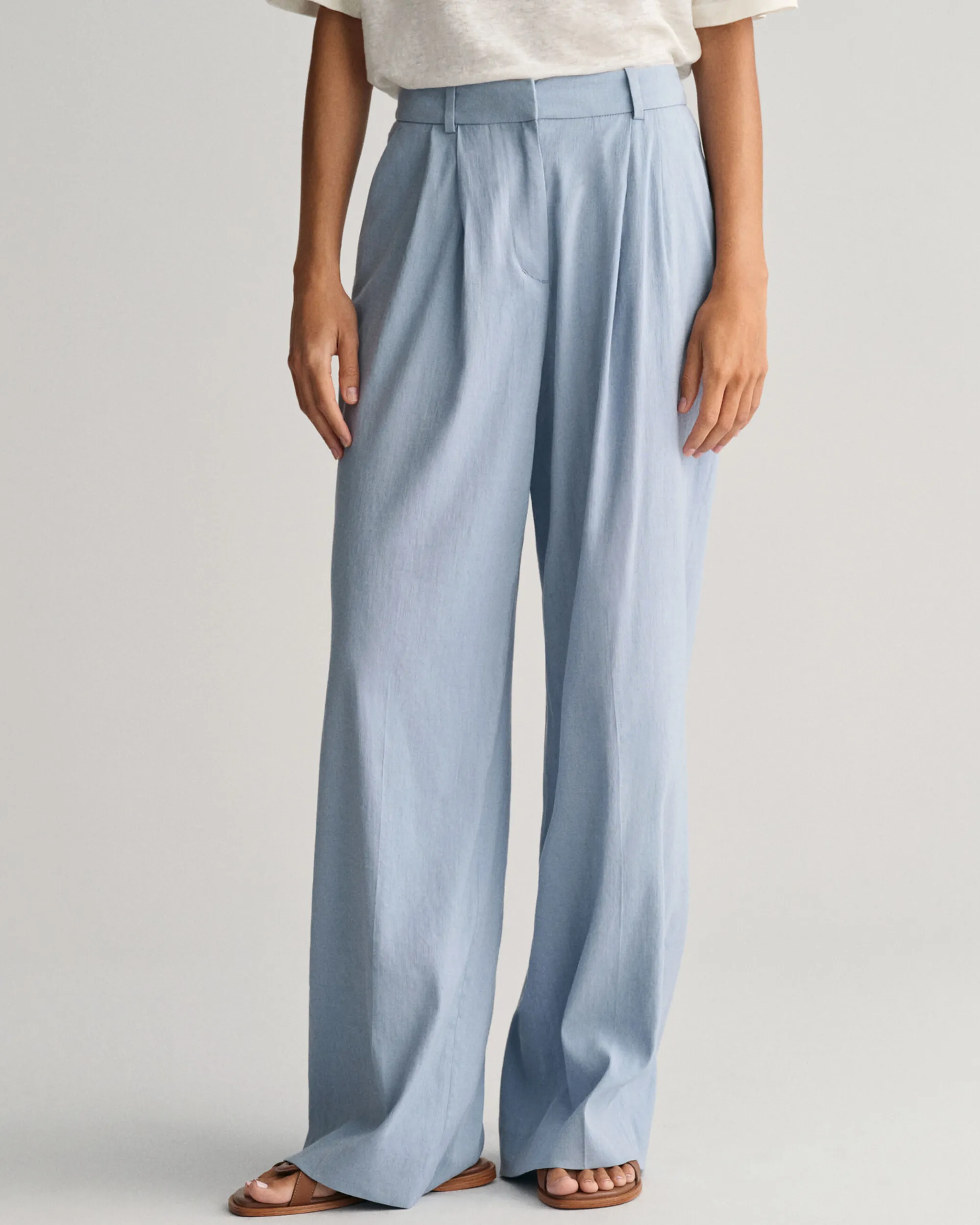 Relaxed Fit Stretch Linen Tailored Pants