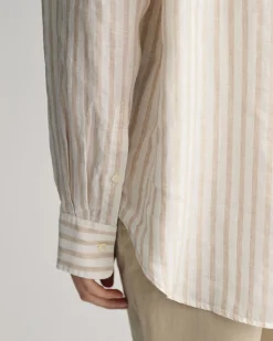 Relaxed Fit Striped Linen Shirt