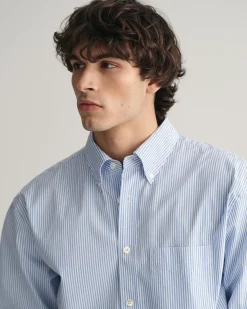 Relaxed Fit Striped Poplin Shirt