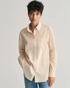 Relaxed Fit Striped Poplin Shirt
