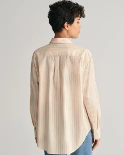 Relaxed Fit Striped Poplin Shirt