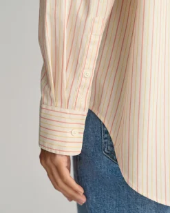 Relaxed Fit Striped Poplin Shirt