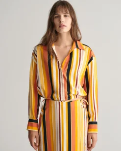 Relaxed Fit Striped Tie Band Shirt