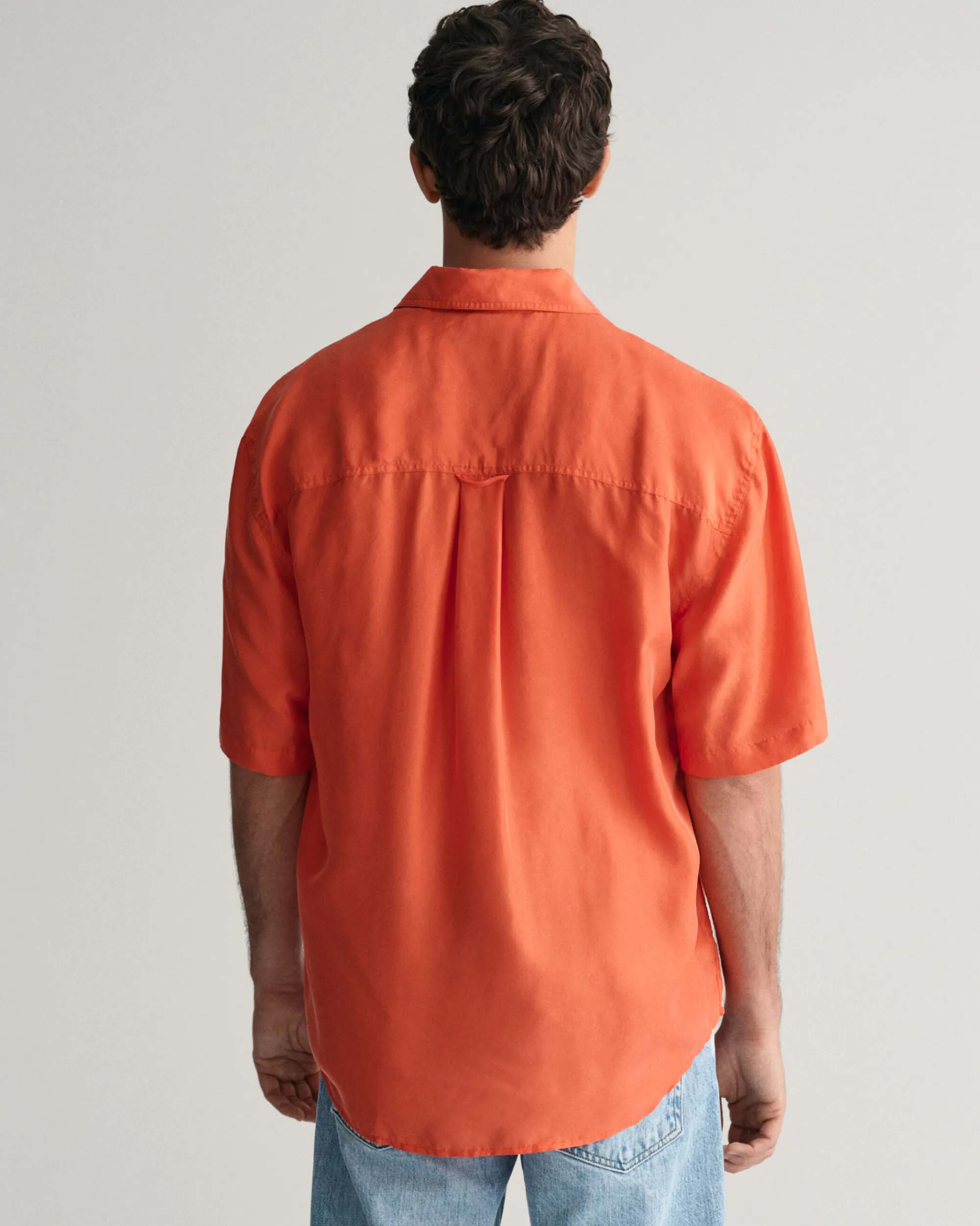 Relaxed Fit Washed Silk Short Sleeve Shirt