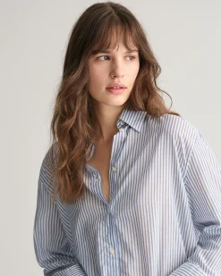 Relaxed Fit Wide Cuff Striped Shirt