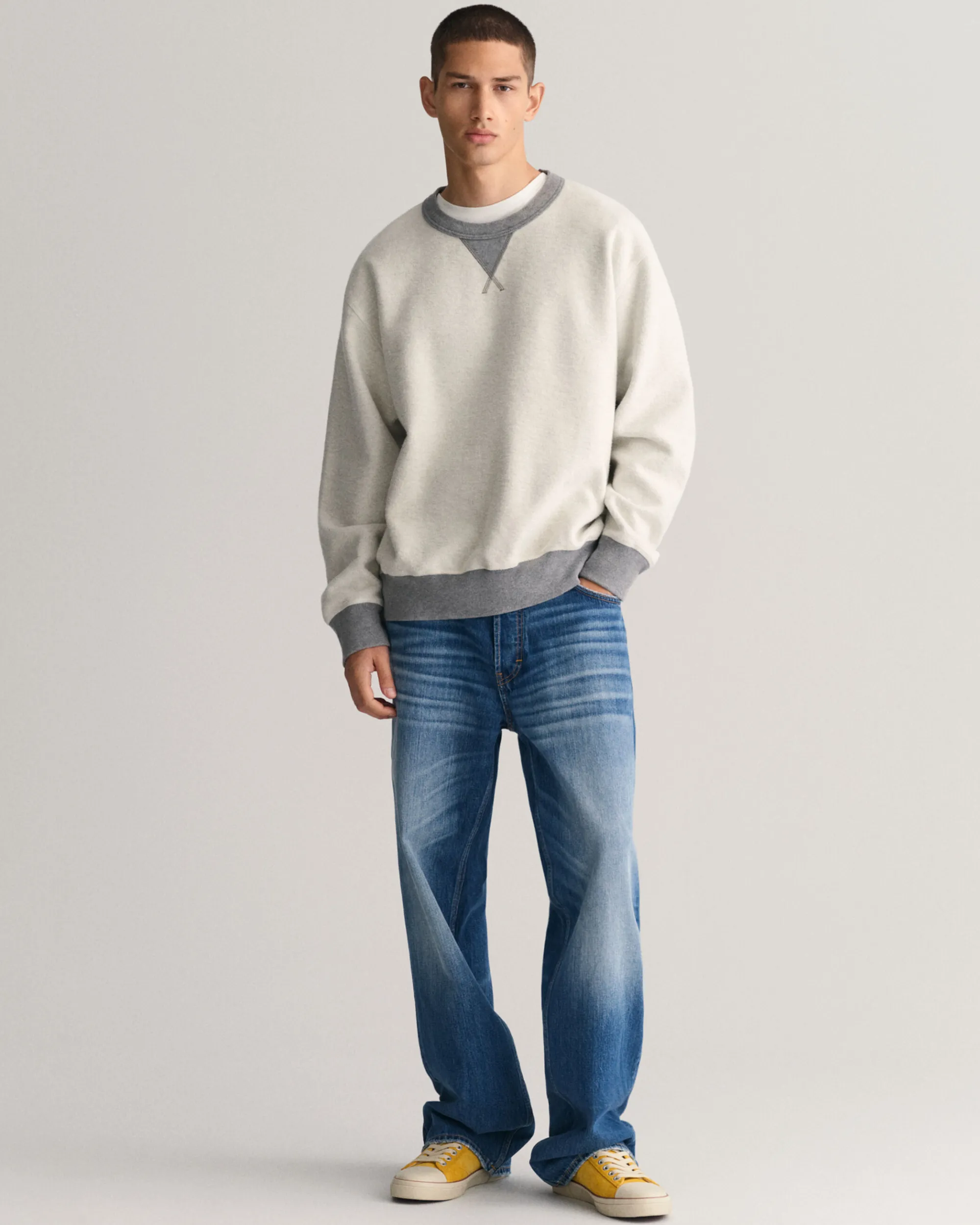 Reversed Crew Neck Sweatshirt