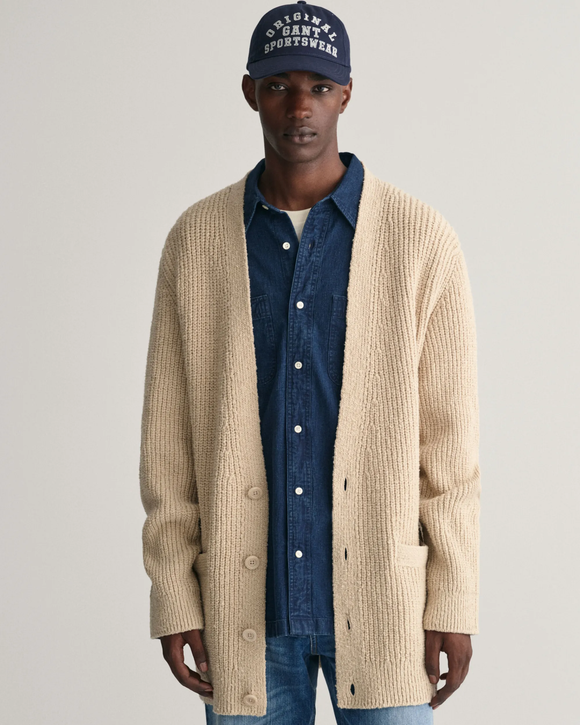Ribbed Bouclé Cardigan