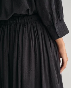 Seersucker Striped Pull-On Skirt