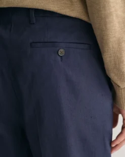 Slim Fit Cotton Linen Suit Pants