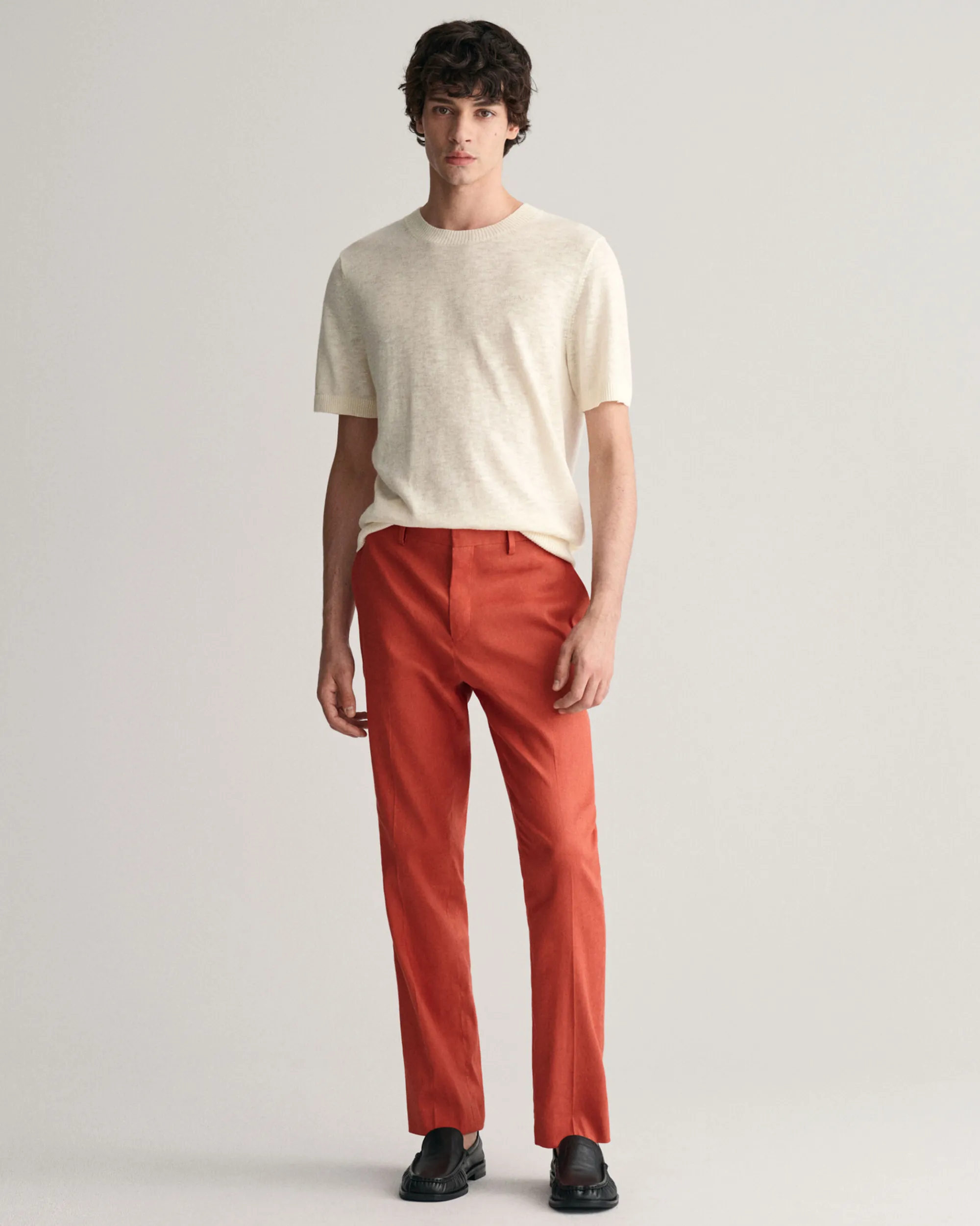 Slim Fit Cotton Linen Suit Pants