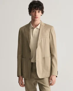 Slim Fit Cotton Linen Suit Blazer