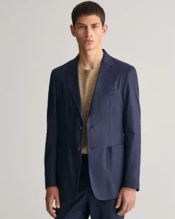 Slim Fit Cotton Linen Suit Blazer