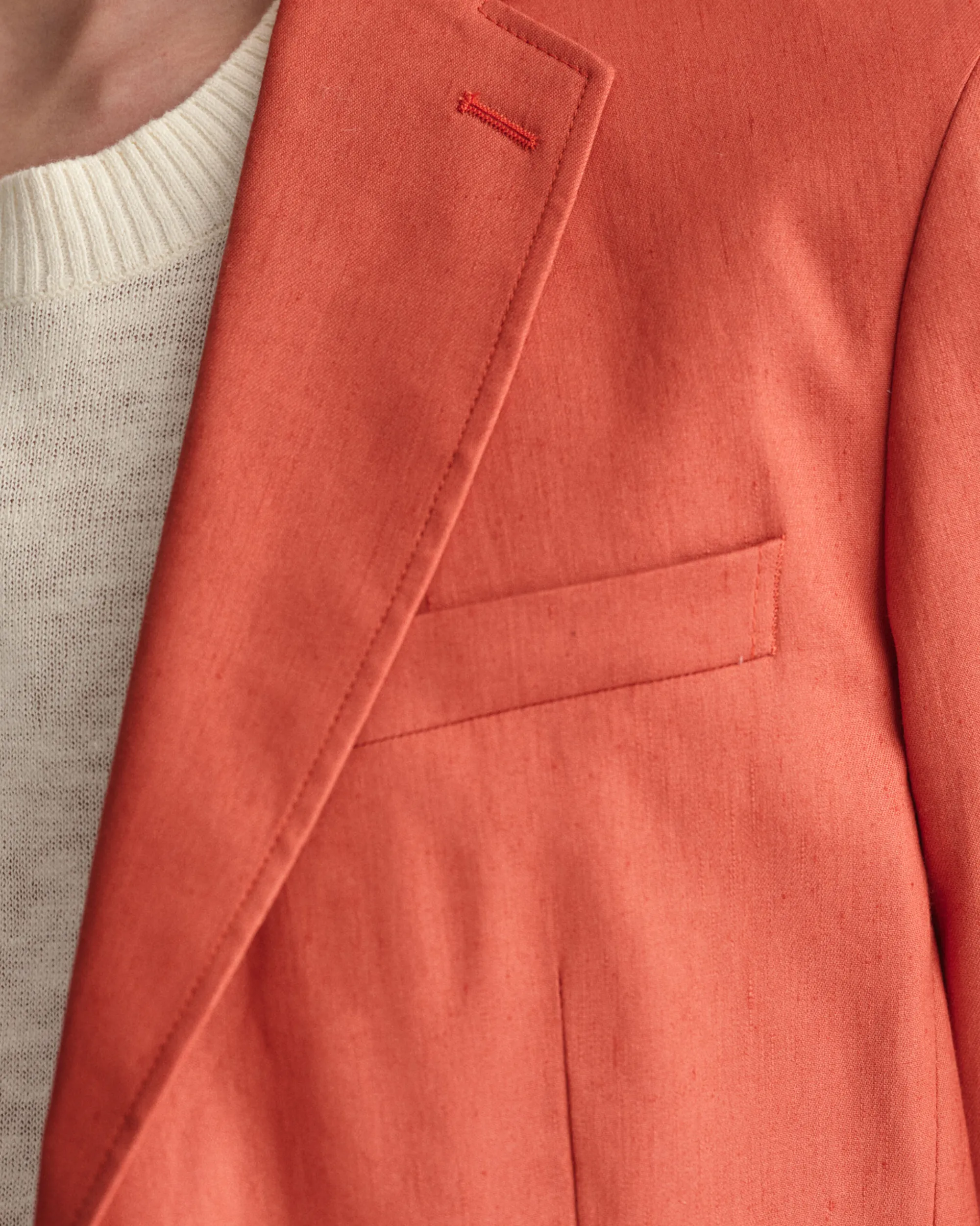 Slim Fit Cotton Linen Suit Blazer