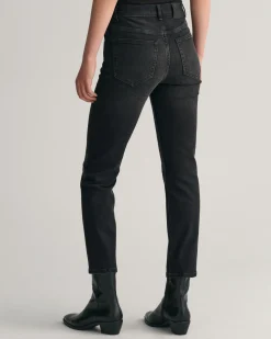 Slim Fit Cropped Black Jeans