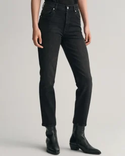 Slim Fit Cropped Black Jeans