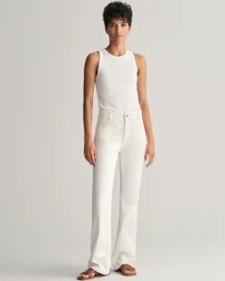 Slim Fit Flared White Jeans
