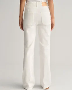 Slim Fit Flared White Jeans