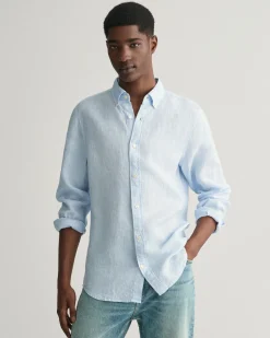 Slim Fit Houndstooth Linen Shirt