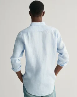 Slim Fit Houndstooth Linen Shirt