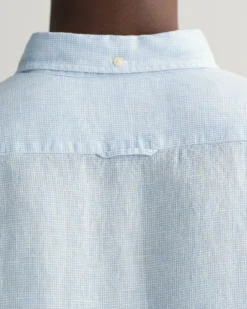 Slim Fit Houndstooth Linen Shirt