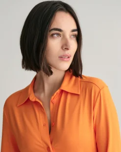 Slim Fit Jersey Shirt Dress