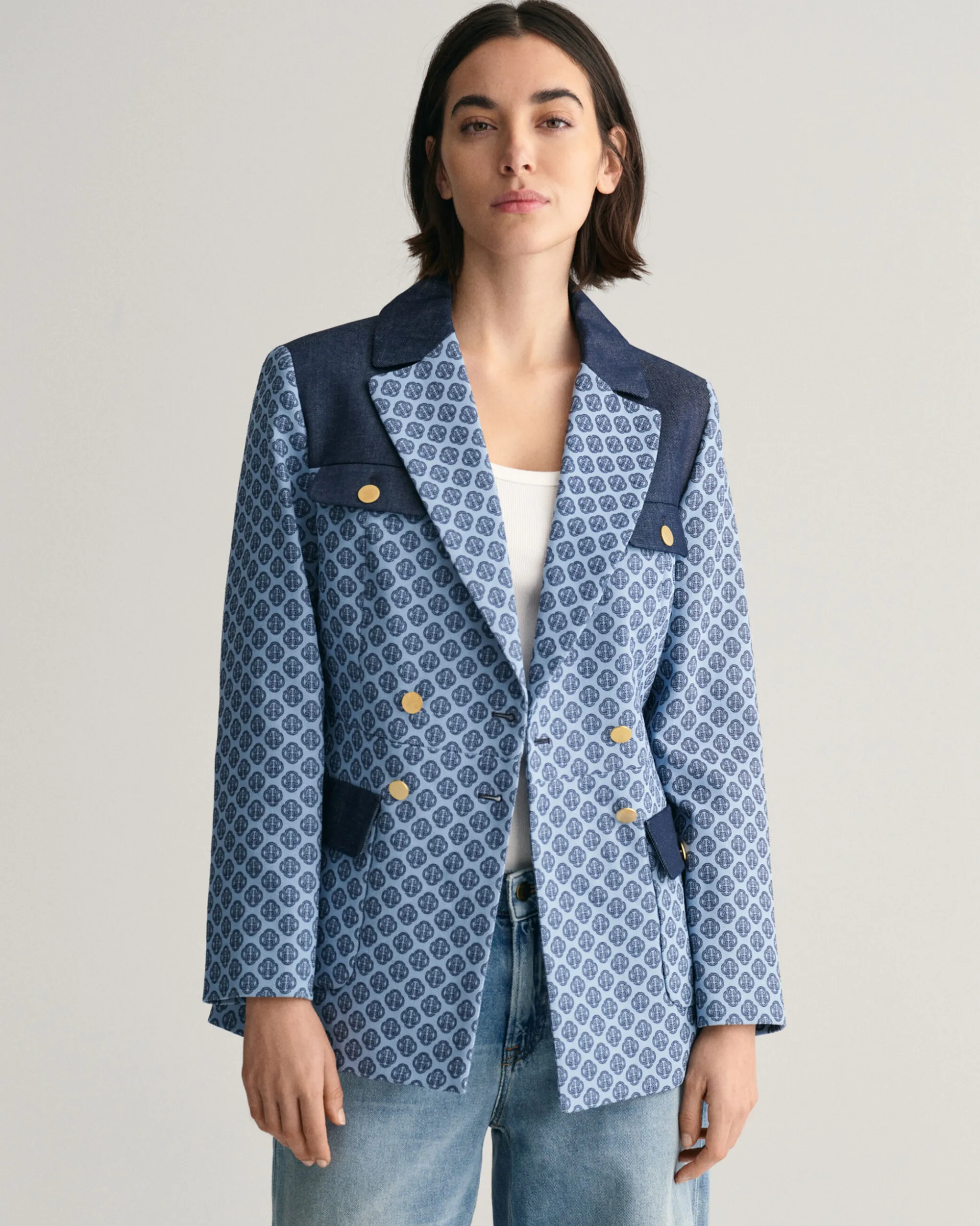 Slim Fit Monogram Jacquard Blazer