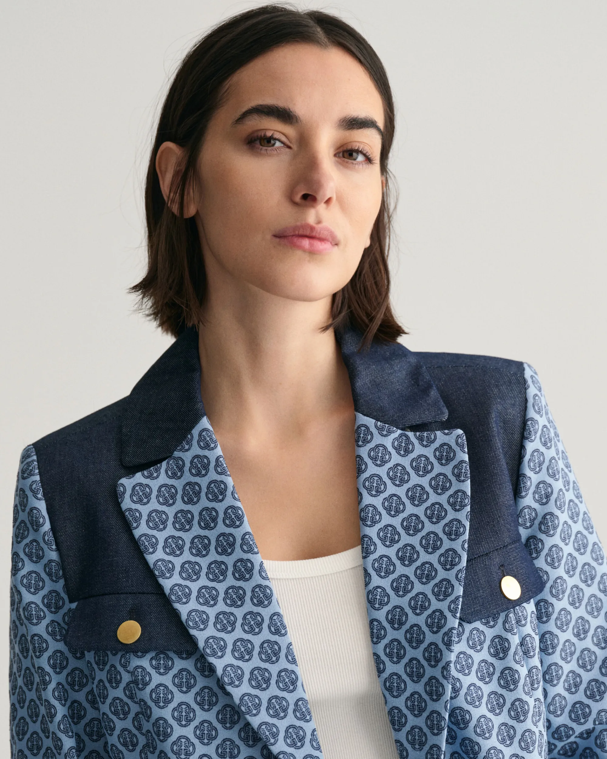 Slim Fit Monogram Jacquard Blazer