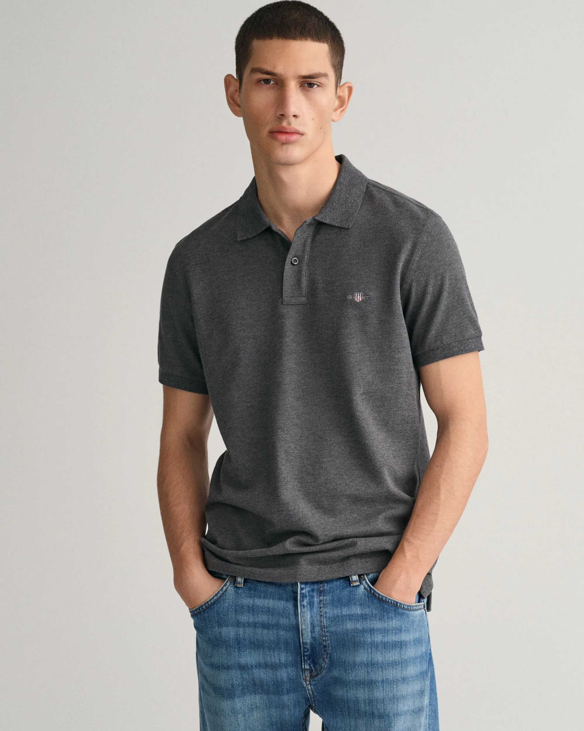 Slim Fit Shield Piqué Polo Shirt