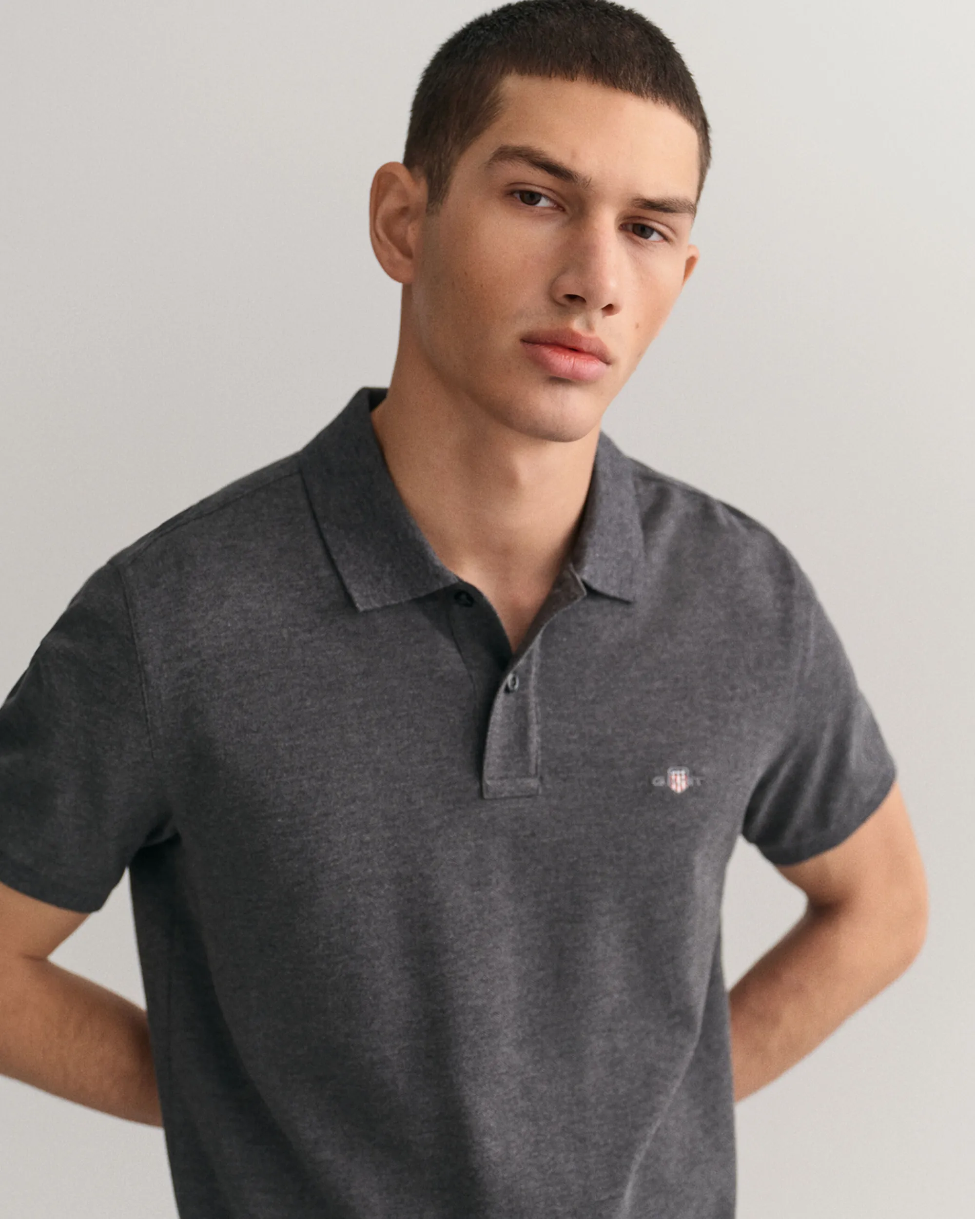 Slim Fit Shield Piqué Polo Shirt