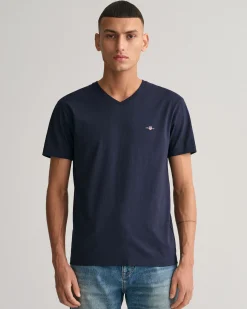Slim Fit Shield V-Neck T-Shirt