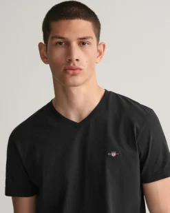 Slim Fit Shield V-Neck T-Shirt
